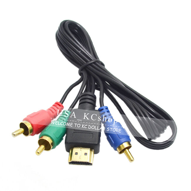 New HDMI Male to 3 RCA Video Audio AV Cable Adapter For HDTV DVD 1080P