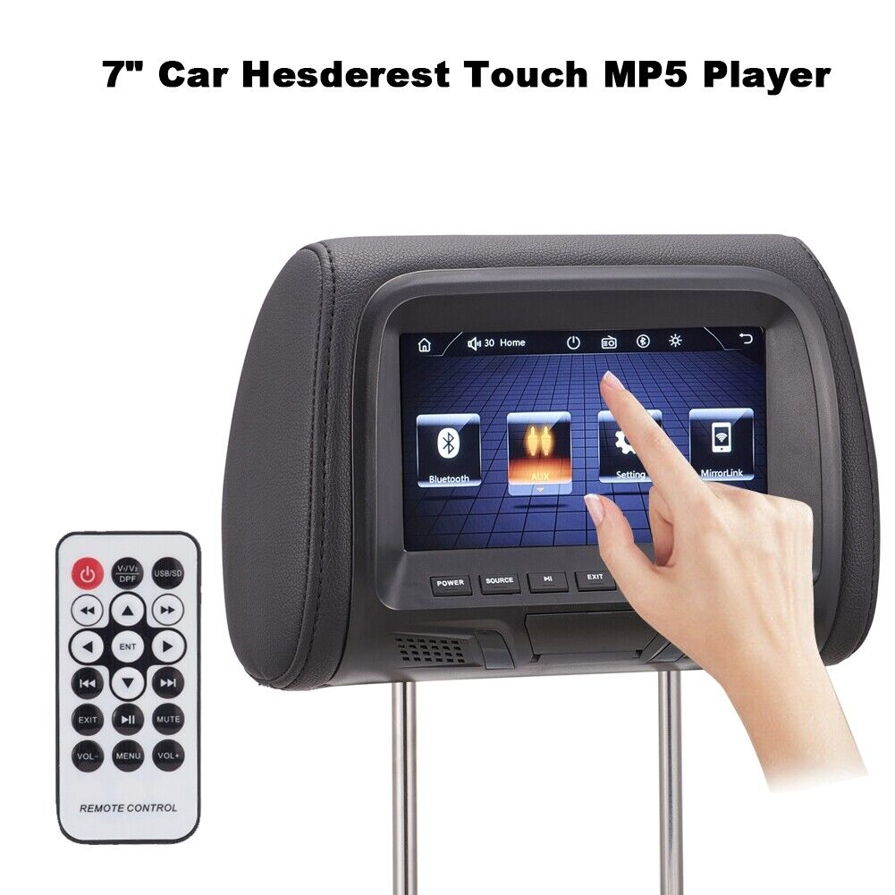 7inch Car Headrest Monitor MP5 Display Automobile Head Pillow Touch Screen w/MP5