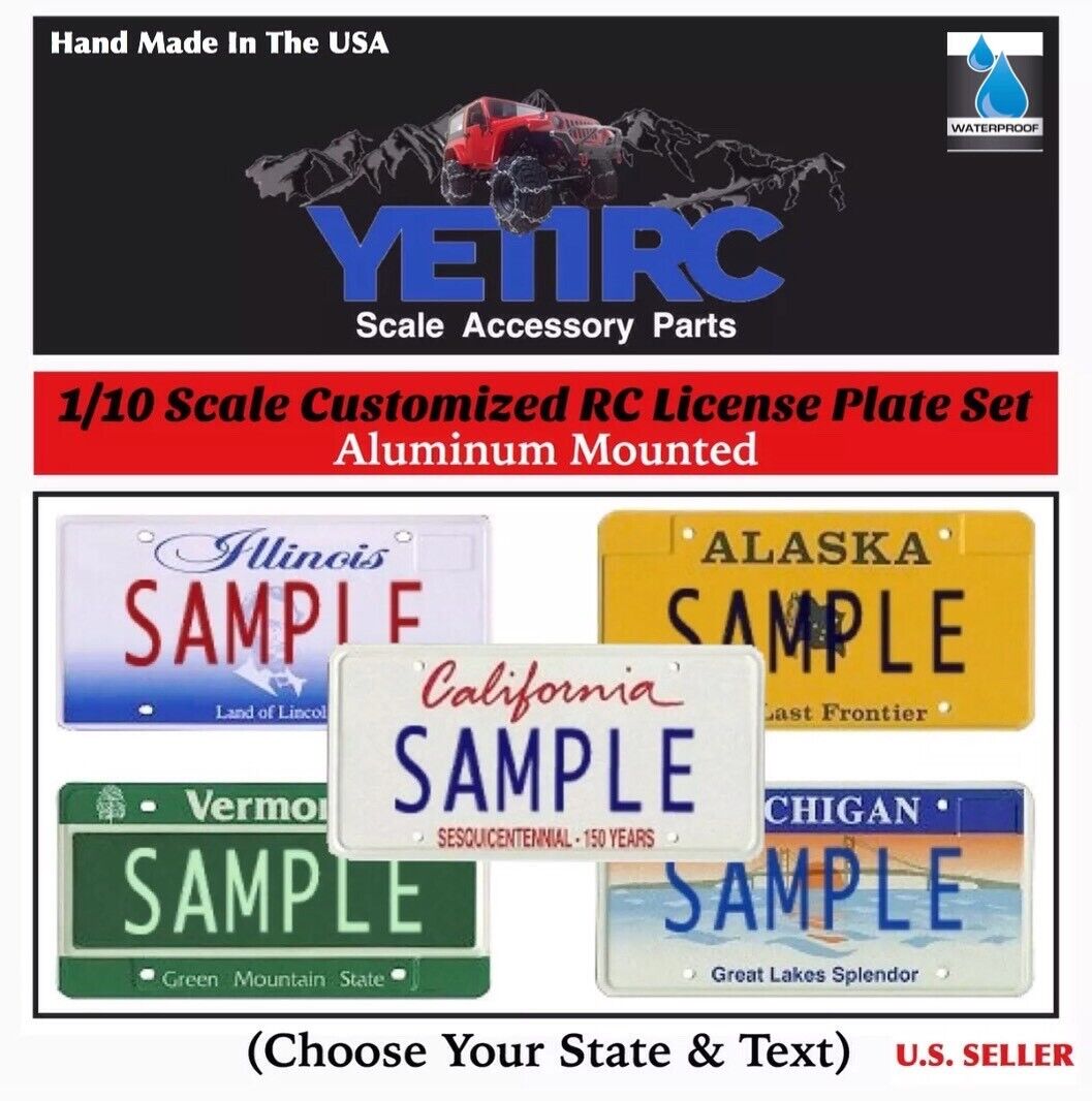 1/10 Scale RC Accessories License Plates (1-Set) CUSTOMIZED For Crawlers/Trucks