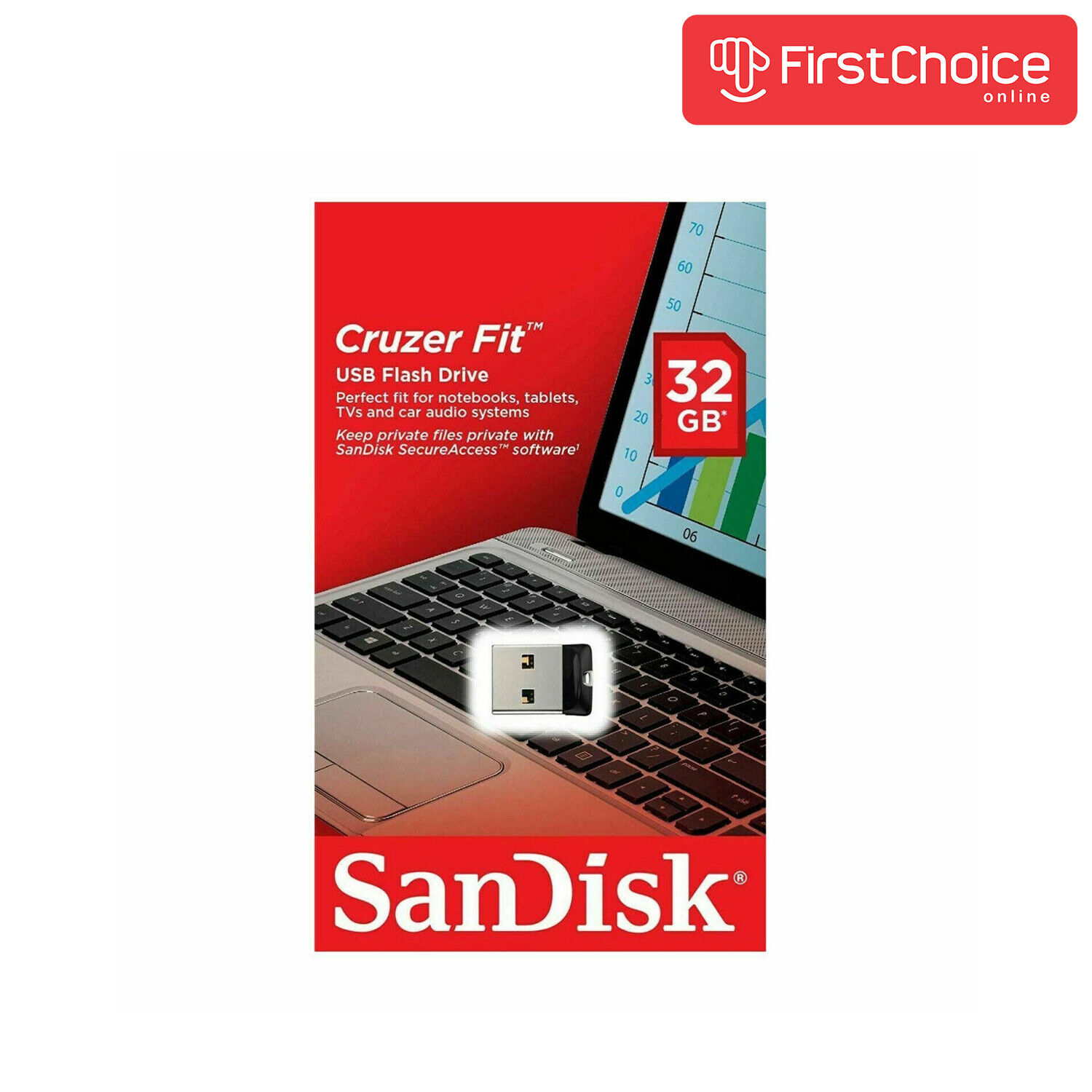 SanDisk Cruzer Fit Flash Drive 32GB USB 2.0 Memory Stick Mini USB Flash Drive
