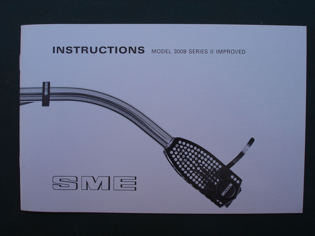 SME 3009 IMPROVED OWNERS MANUAL NOS BRAND NEW BRITISH MADE SME PRODUCT