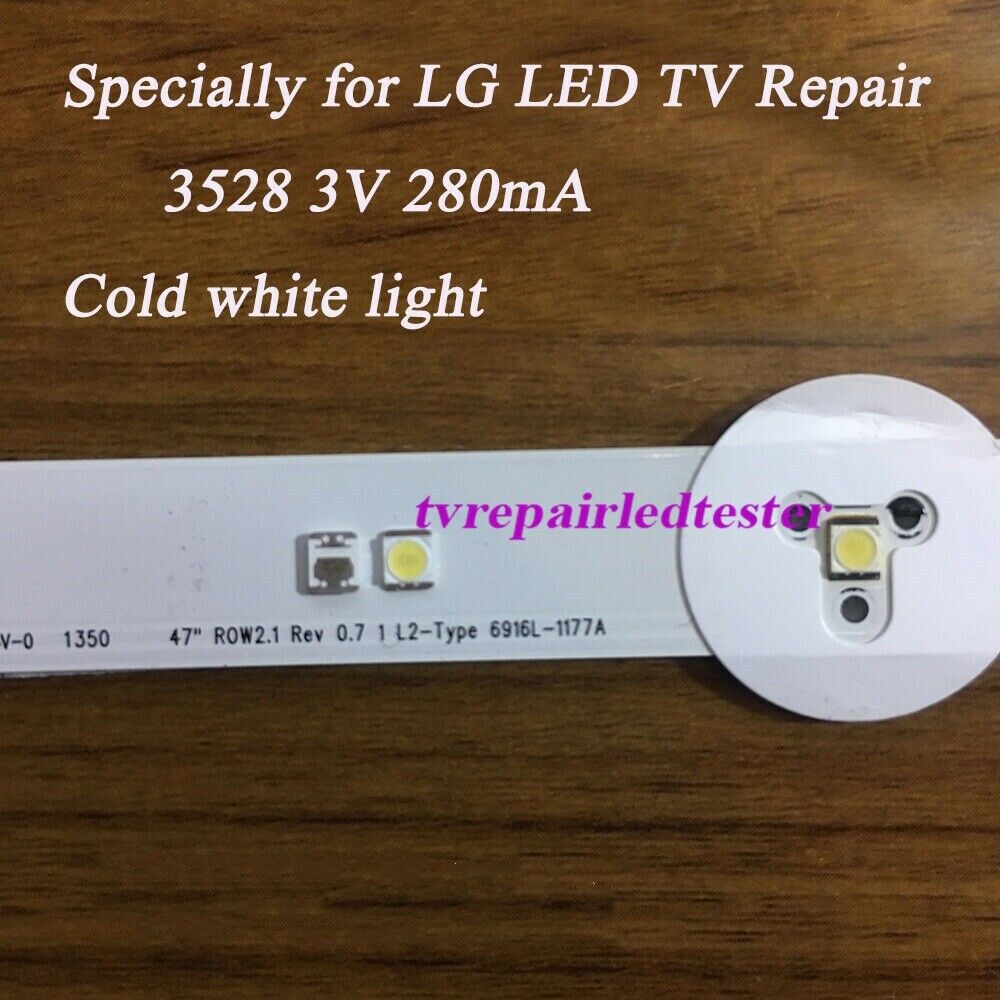 100Pcs 3528 SMD Lamp Beads 3V Specially for LG LED TV Backlight Strip,Repair TV