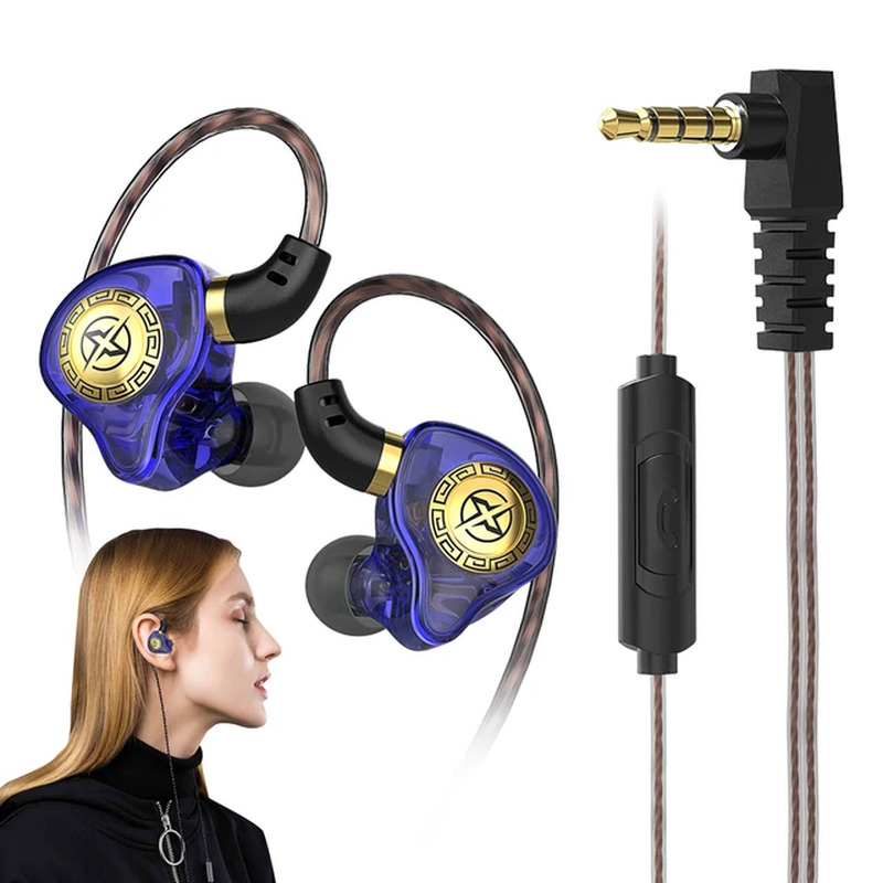 In-Ear Monitor Earphones Hifi Dynamic Deep Bass Sound Headset Portable Noise Can