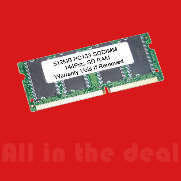 SODIMM 512MB SDRAM PC133 512 MB PC 133 144-Pin LAPTOP 
