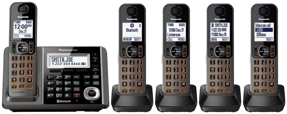 Panasonic KX-TG585SK DECT 6.0 Plus Link-to-cell Bluetooth Cordless Phone System