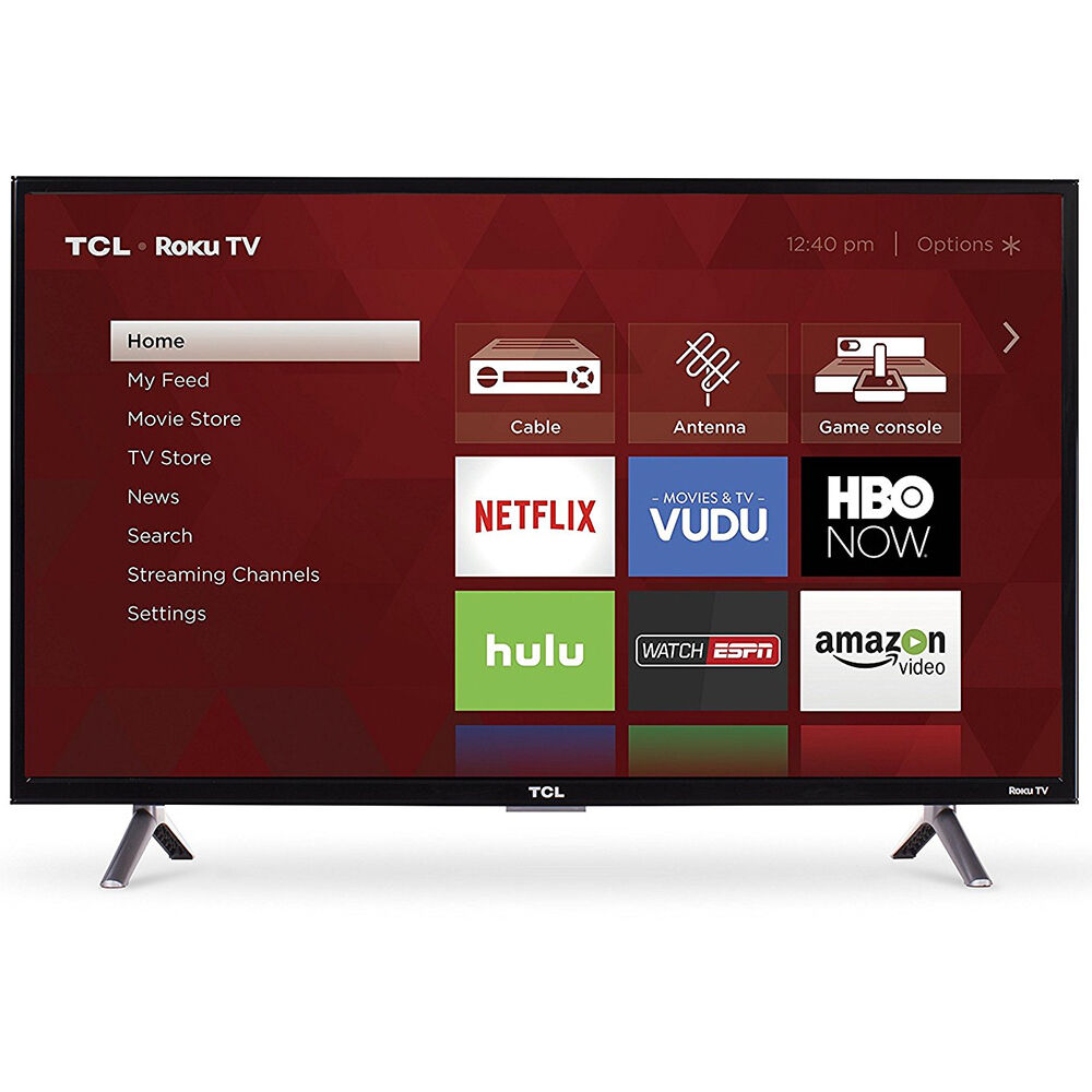 TCL 32-inch Roku Smart LED HDTV with 720p Resolution & 60Hz Refresh Rate - Black