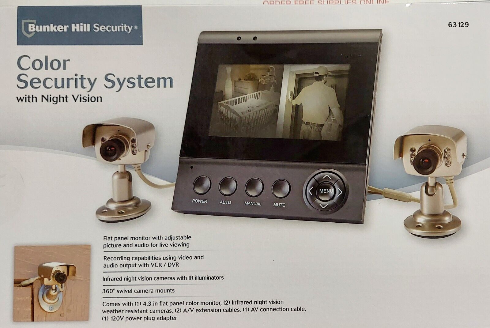 Bunker Hill Color Security System With Night Vision 2 Cameras & Monitor