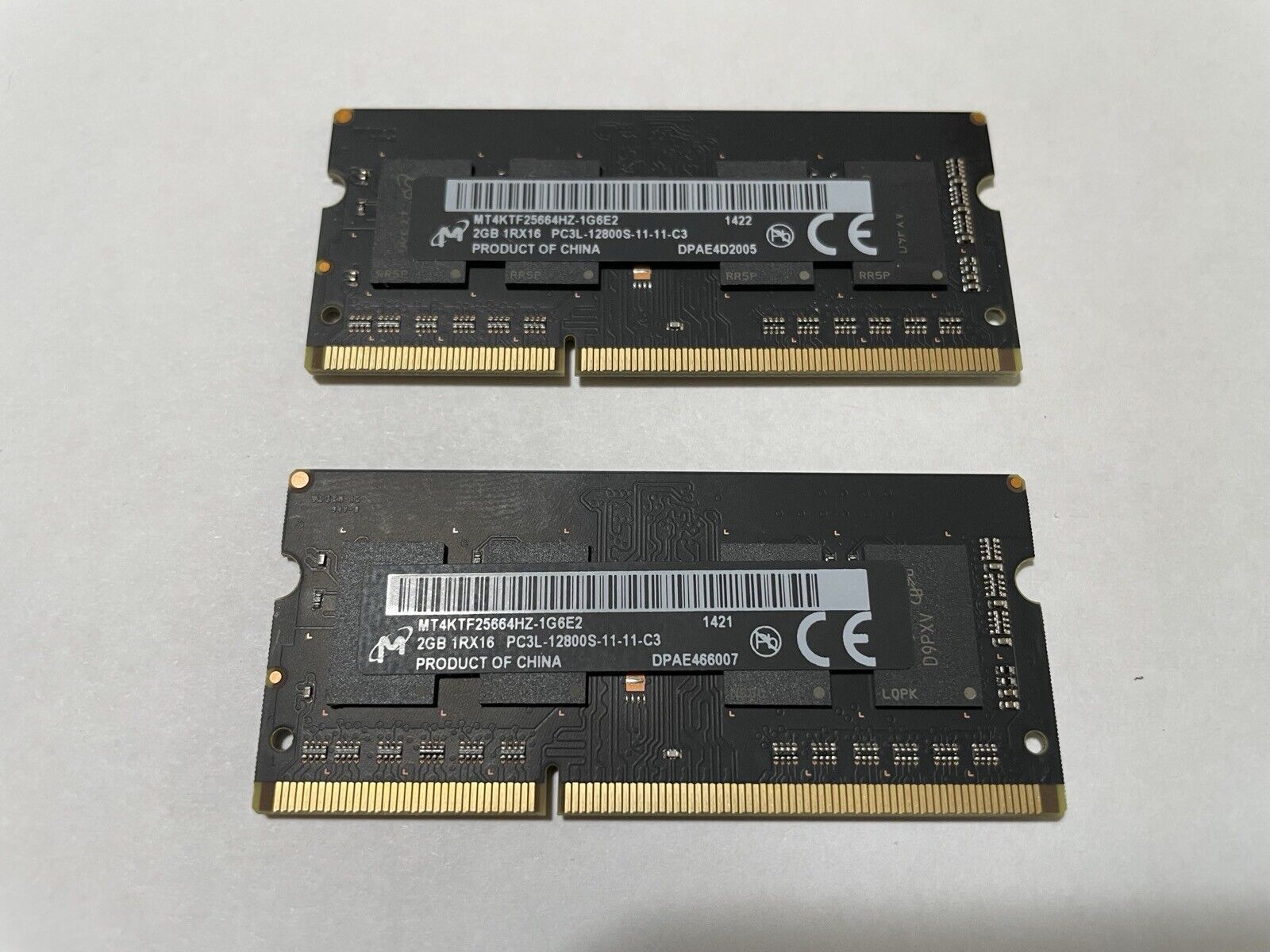 Apple OWC Ram Micron 4gb-(2-2gb) Sodimm 204pin DDR3 PC3L 12800S Non-Ecc