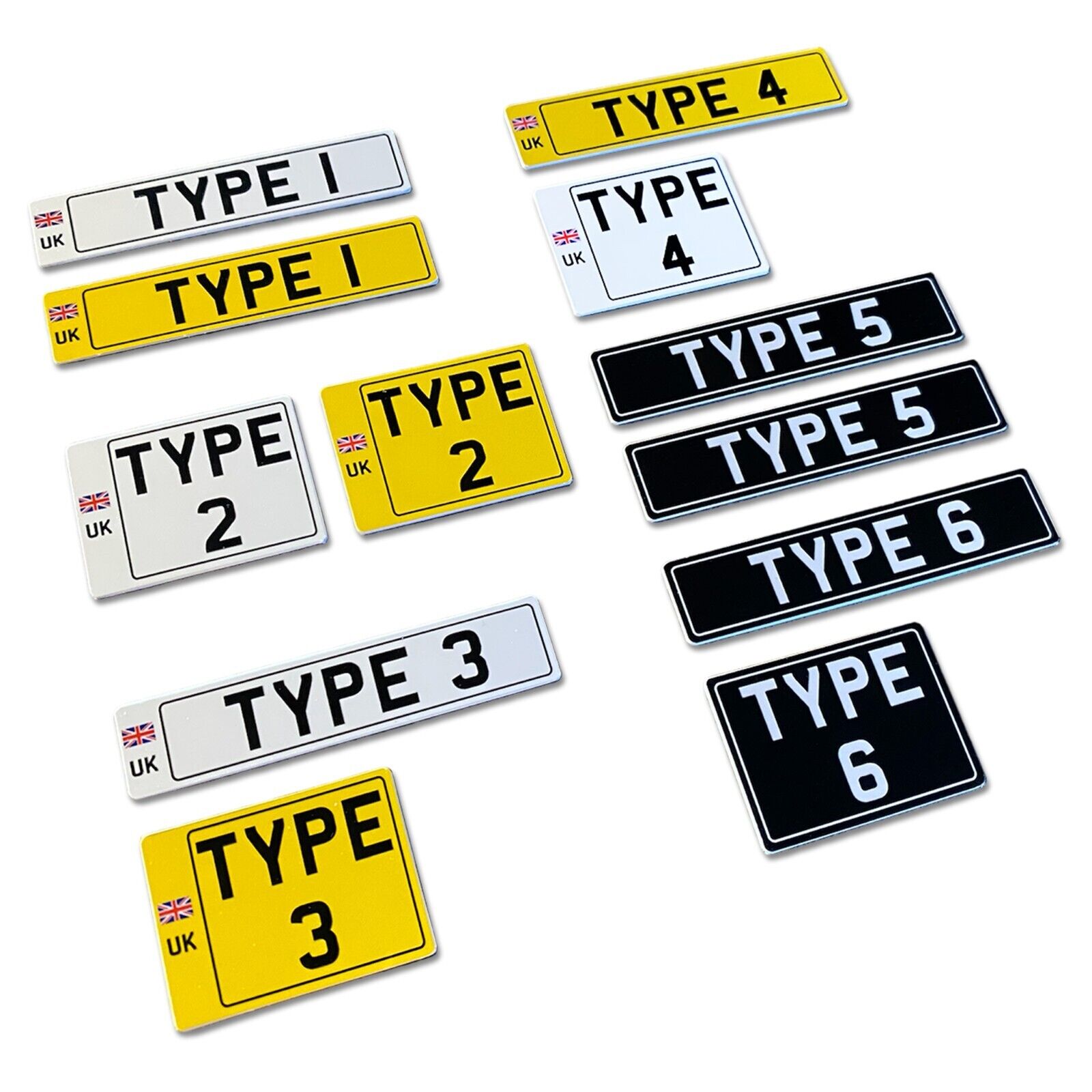 1:10 Scale UK British RC Mini Plastic Number Plate Plates Pair License Car Drift
