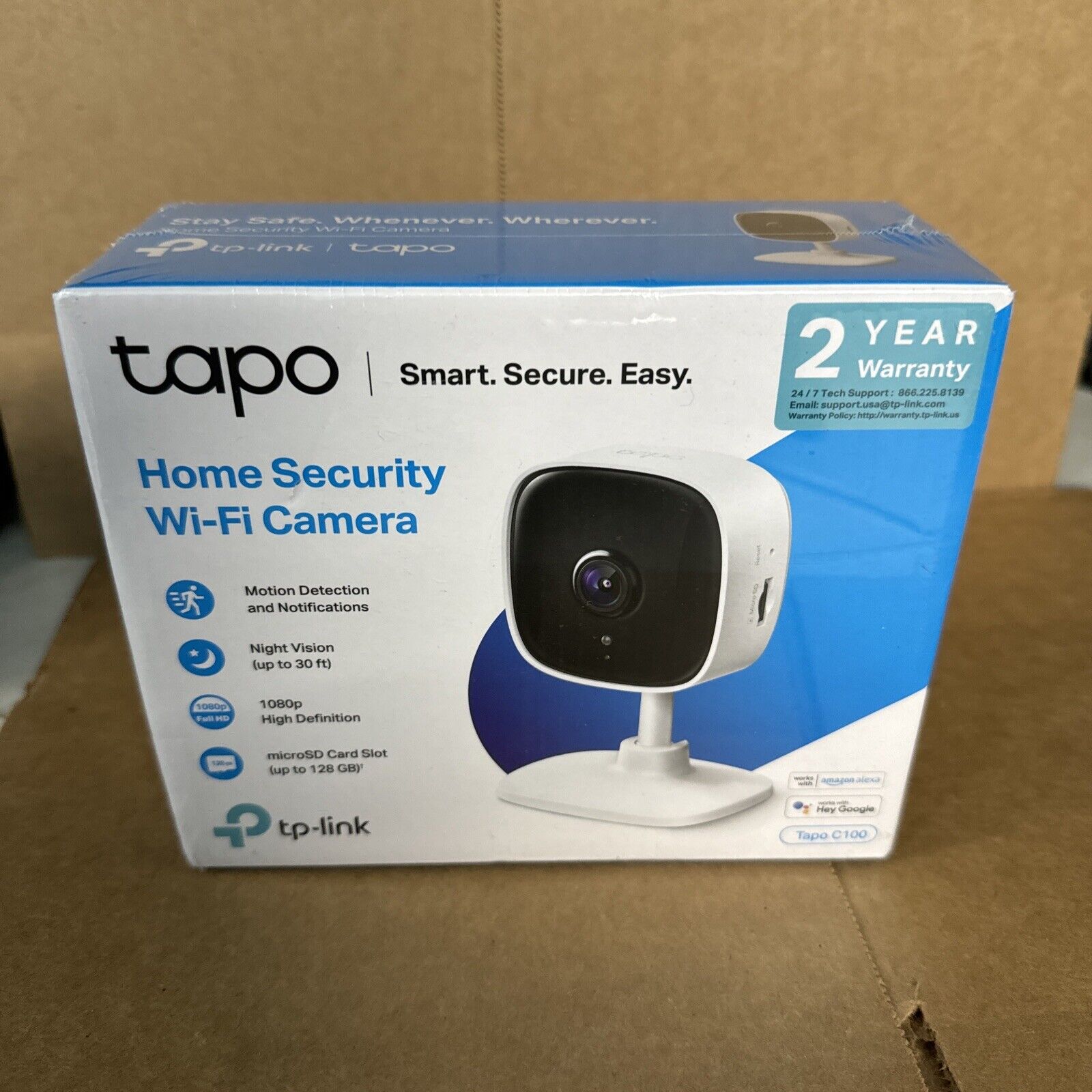 TP-Link Tapo 1080P Indoor Security Camera for Baby Monitor Dog Night Vision C100