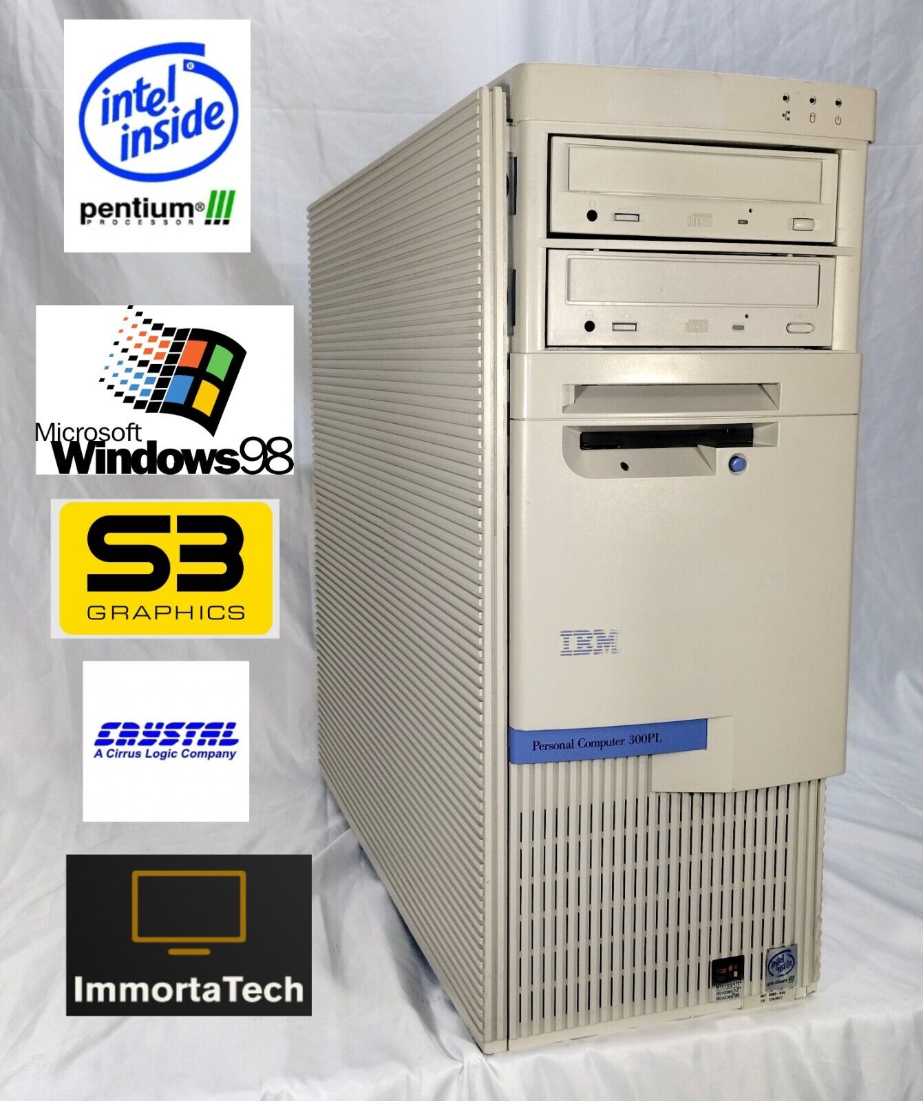Vintage Windows 98 SE IBM Desktop - Pentium III, S3 Trio 3D, 500GB HD, RESTORED