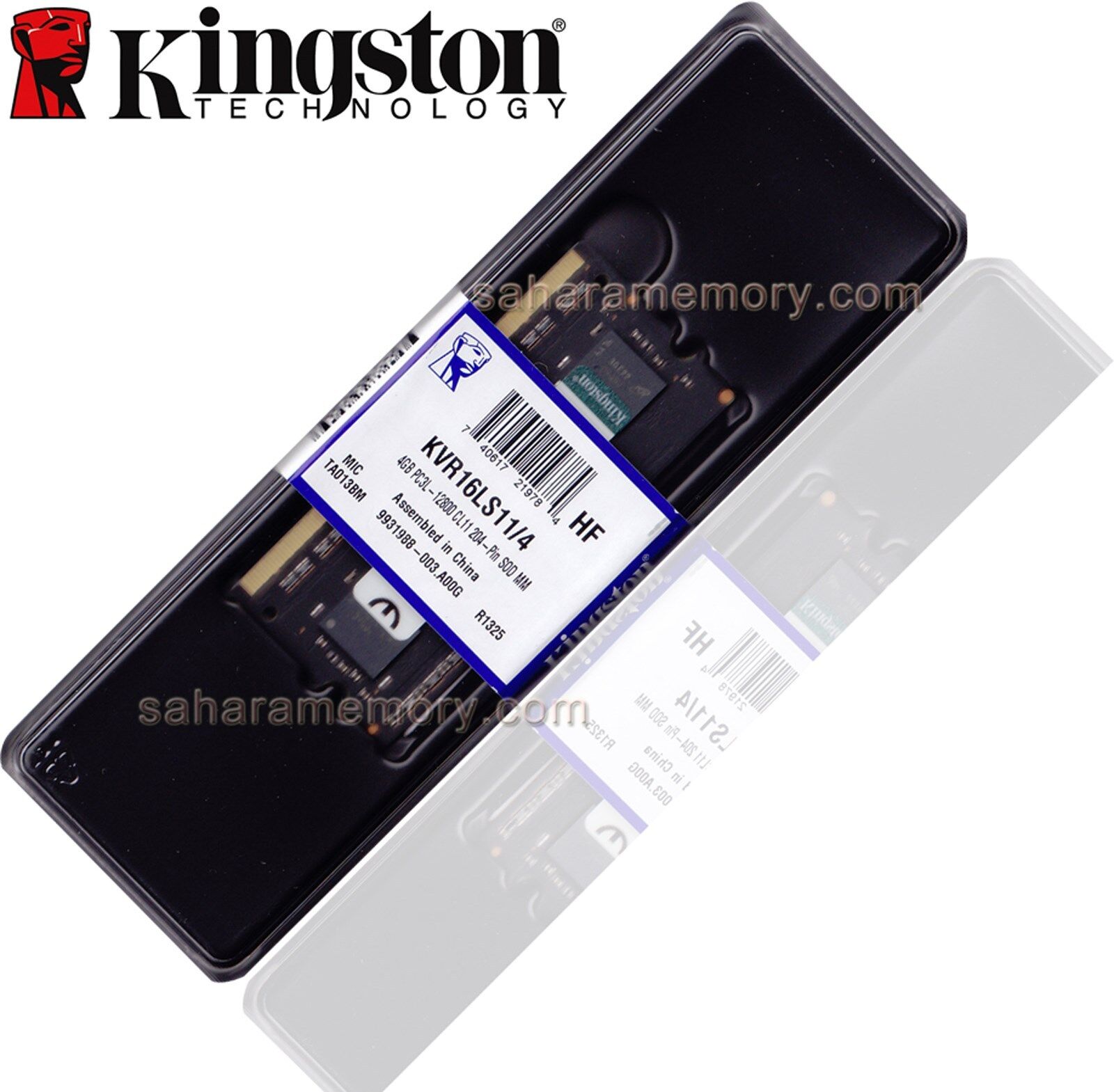 Kingston 4GB DDR3 1600 PC3L-12800 CL11 204Pins 1.35V SO-DIMM  KVR16LS11/4 Memory