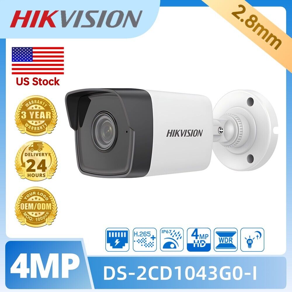 HIKVISION DS-2CD1043G0-I Security IP POE Cam Outdoor Night Vision IR Up to 30 m