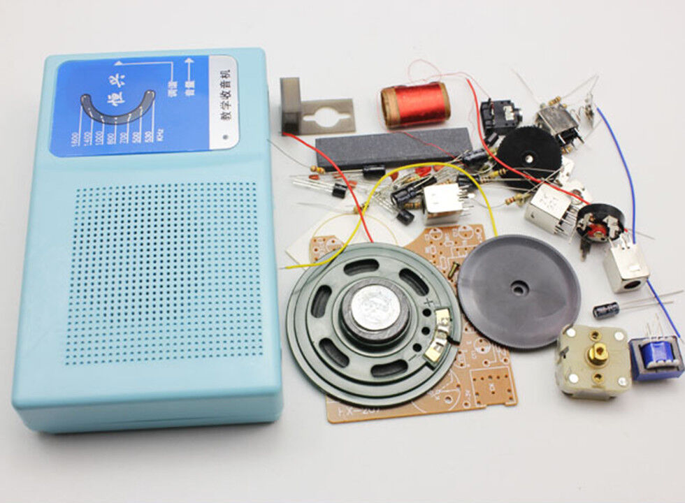 DIY Kits Superheterodyne Radio Receiver 7 Transistor Schematic+Case Speaker