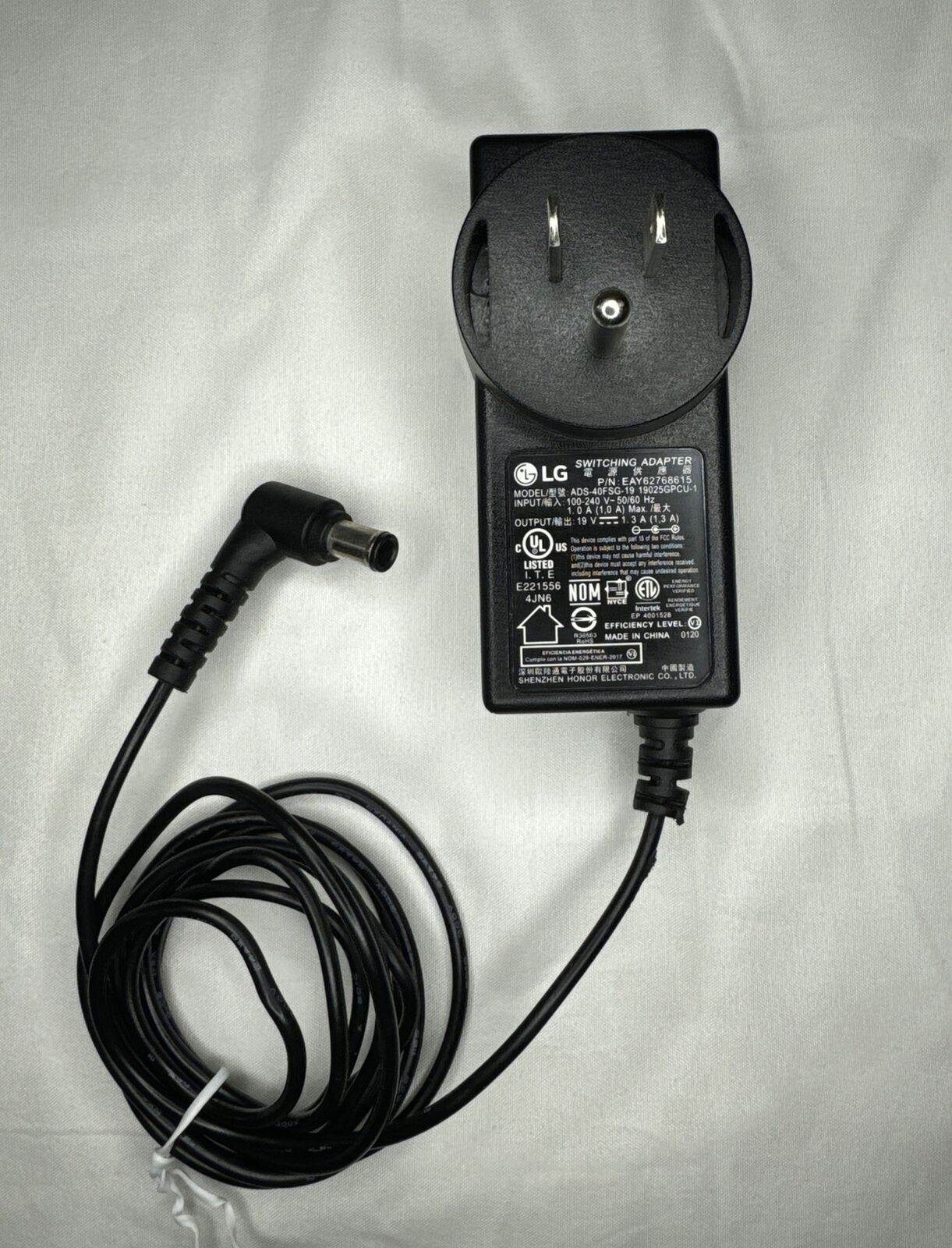 LG Monitor ADS-40FSG-19 AC Adapter 19V 1.3A Power Supply 25W P/N EAY62768615
