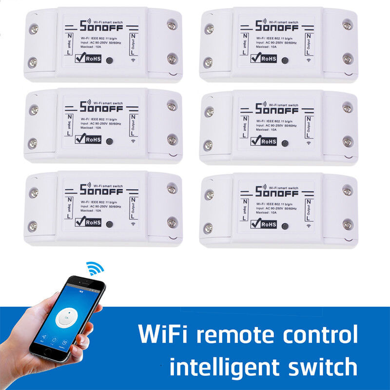 6x Sonoff ITEAD WiFi Wireless Smart Switch Module Shell ABS Socket for Home DIY