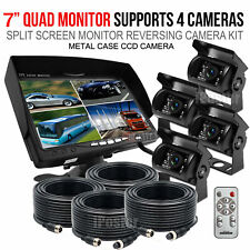 Backup Camera 7''Quad Split Monitor System for Truck,Trailer Heavy,Box,RV,Camper picture