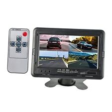  7 Inch TFT LCD Monitor Quad Split HD Displays Screen 4 Channels RCA Video  picture