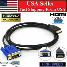 HDMI Male to VGA Male Video Converter Adapter Cable for PC DVD 1080p HDTV 6FT picture
