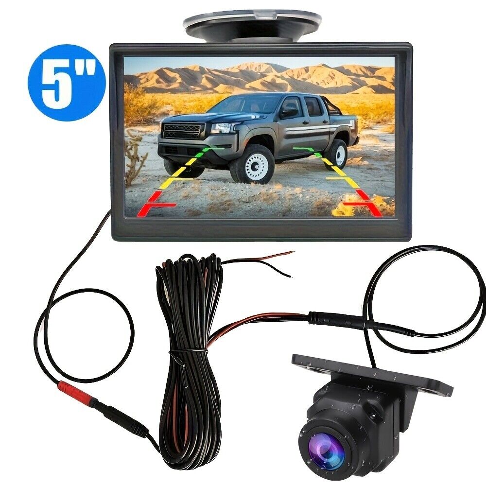 Backup Camera HD 5 Inch Monitor Rear View System Rear Night Vision For Car SUV