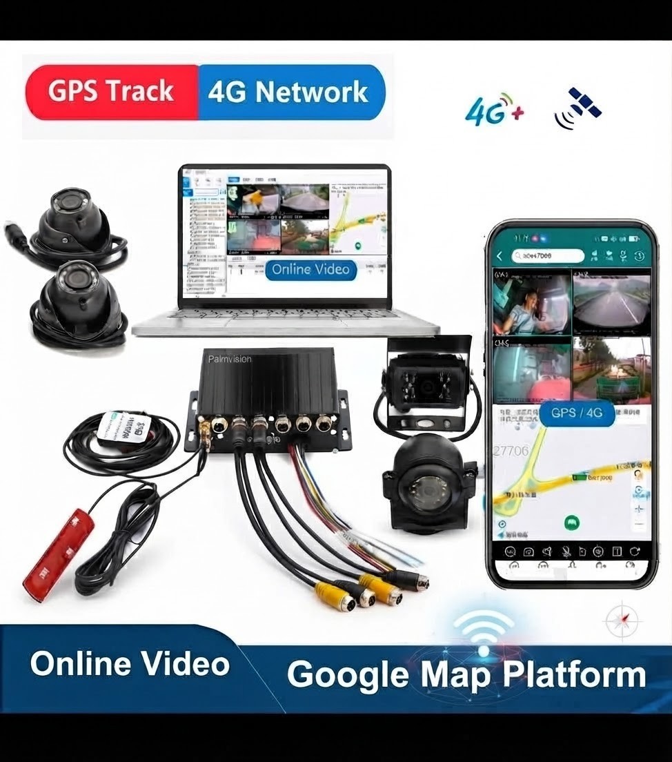 Car/ TRUCK 1080P HD Mobile DVR 4G GPS Fleet Surveillance System with Cam&Monitor