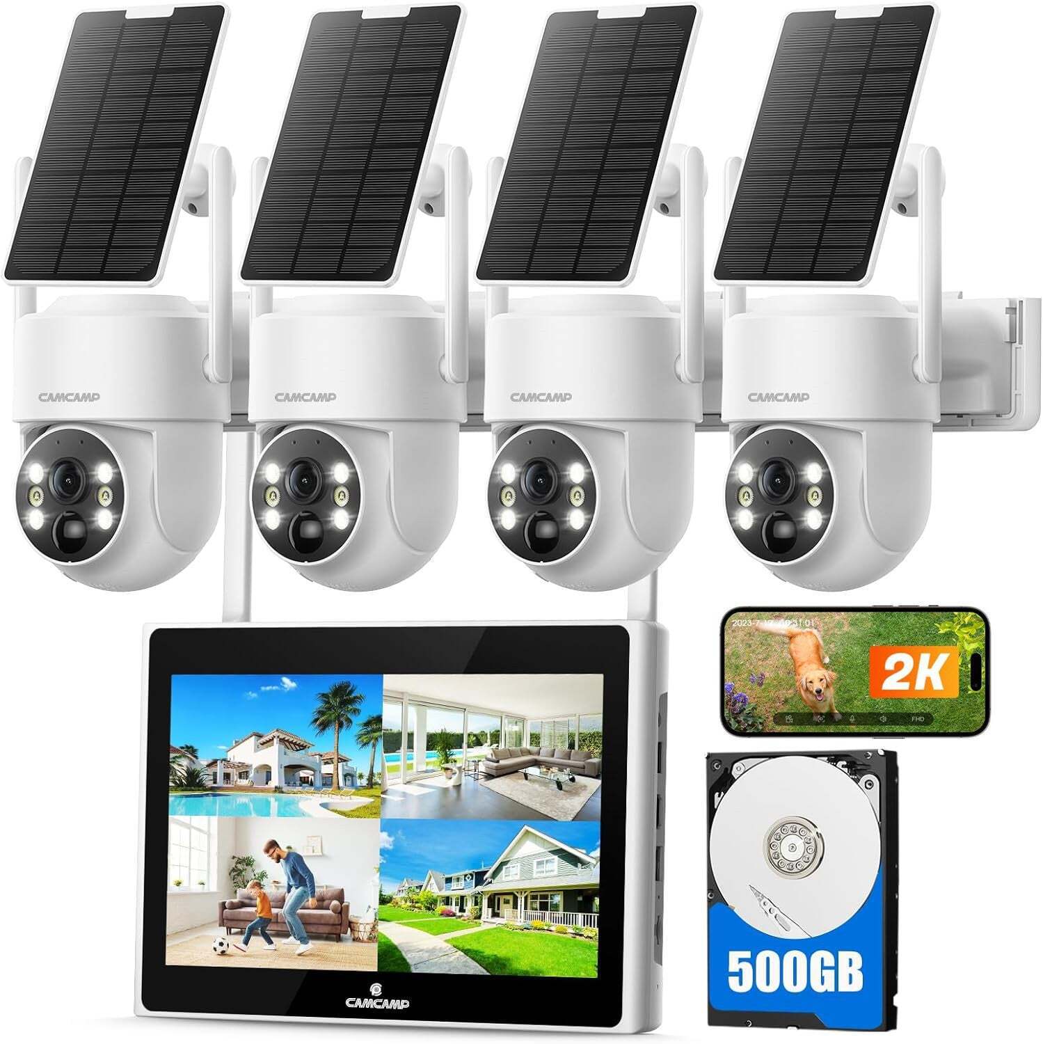 CAMCAMP 4MP Solar Security Camera System Kit w/ 10\