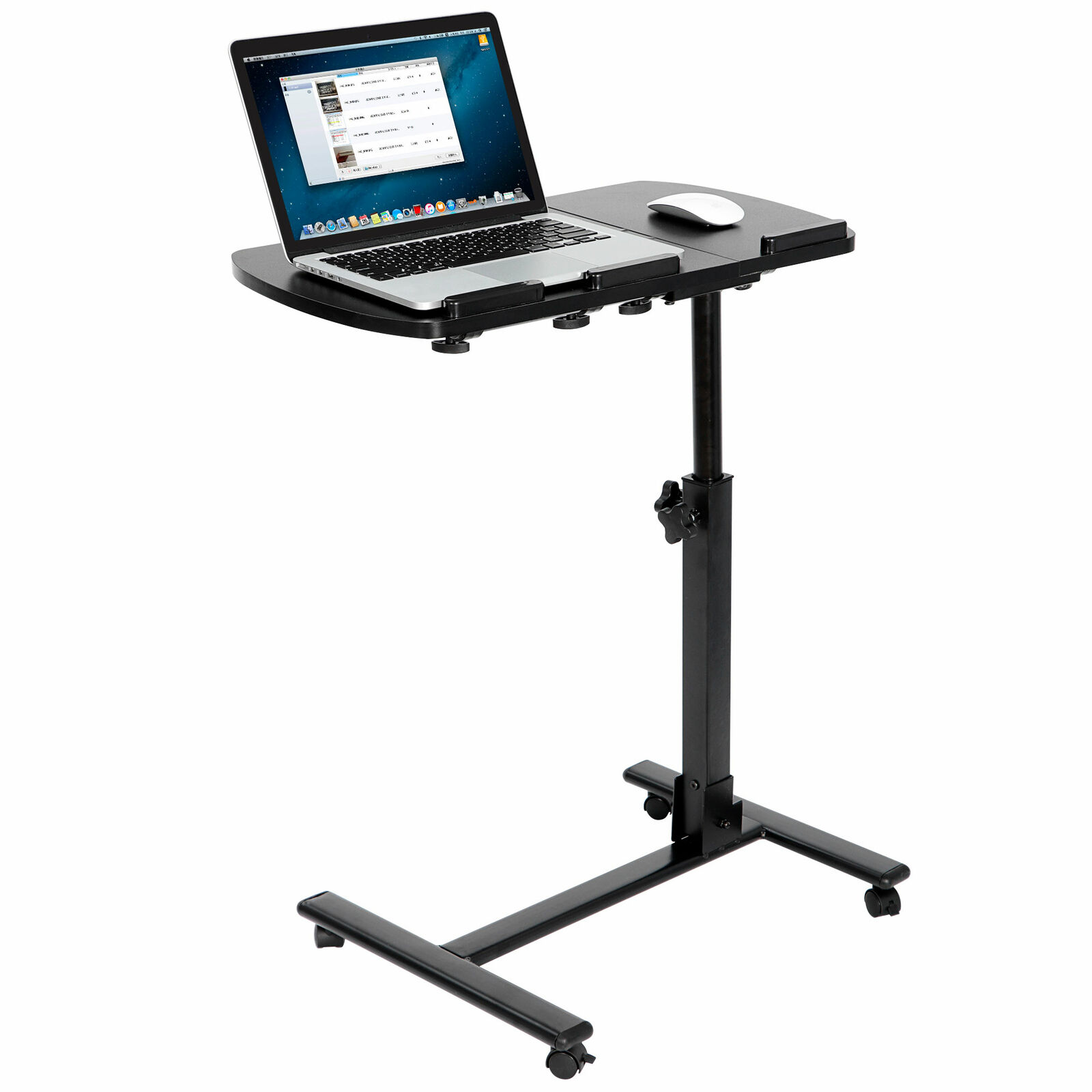 Rolling Table Laptop Desk Notebook Stand Adjustable Tabletop Desk W/ Casters