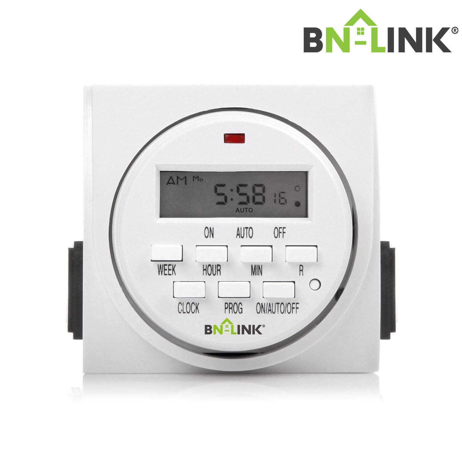 BN-LINK Heavy Duty Digital Electric Programmable Dual Outlet Timer Plug Indoor