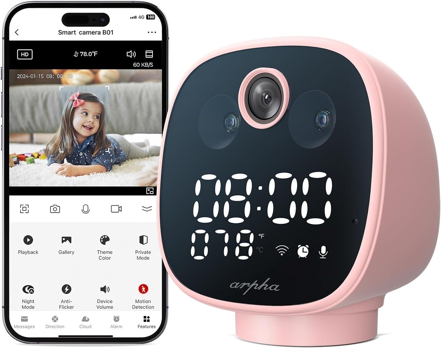 NEW Pink 1080p Security Camera: Night Vision, Pan-Tilt, Baby Monitor ($44.95)