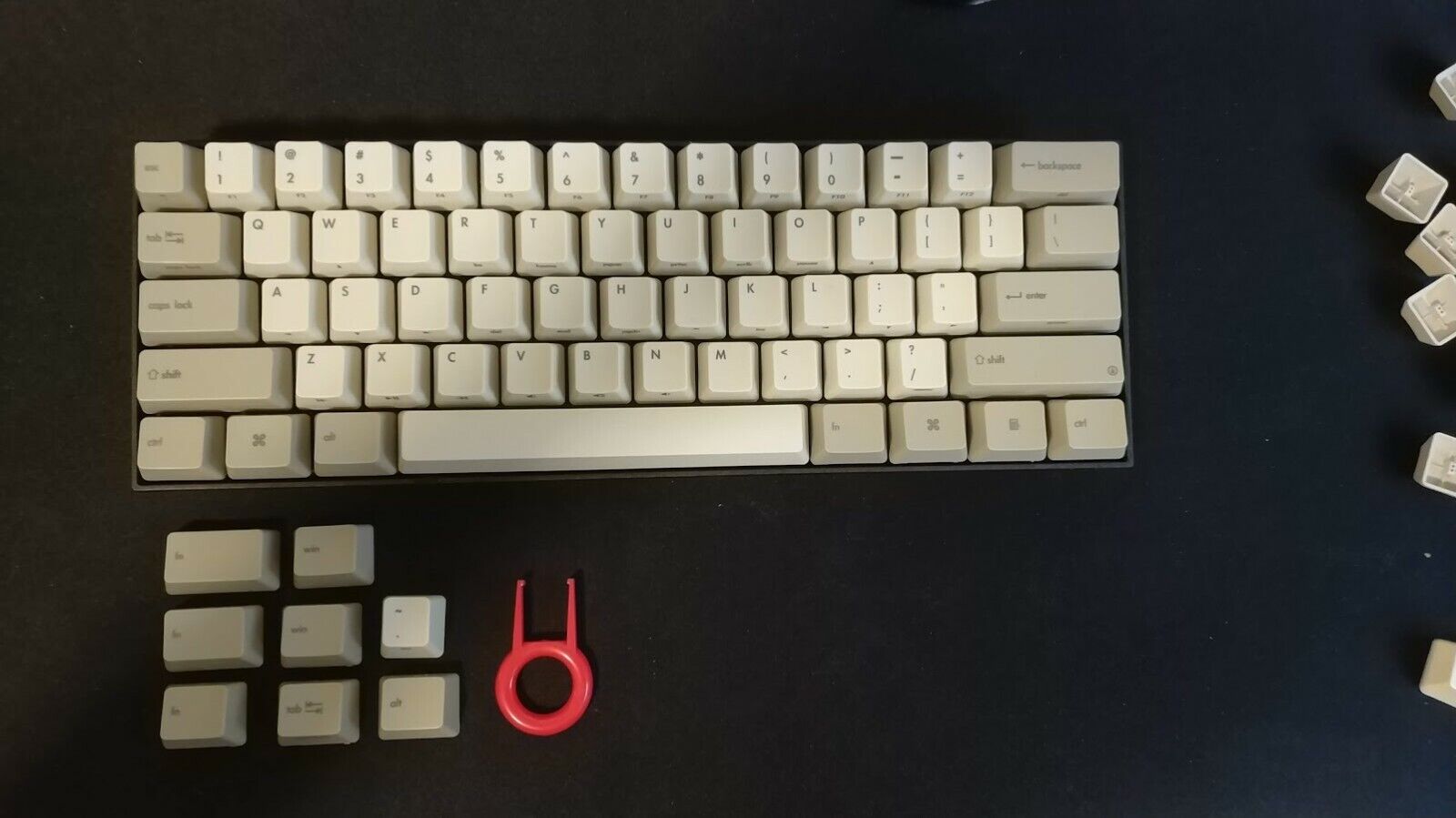 KB Paradise V60 Keyboard Black ALPS Fuhua/Fukka Switches PBT Keycaps Vintage