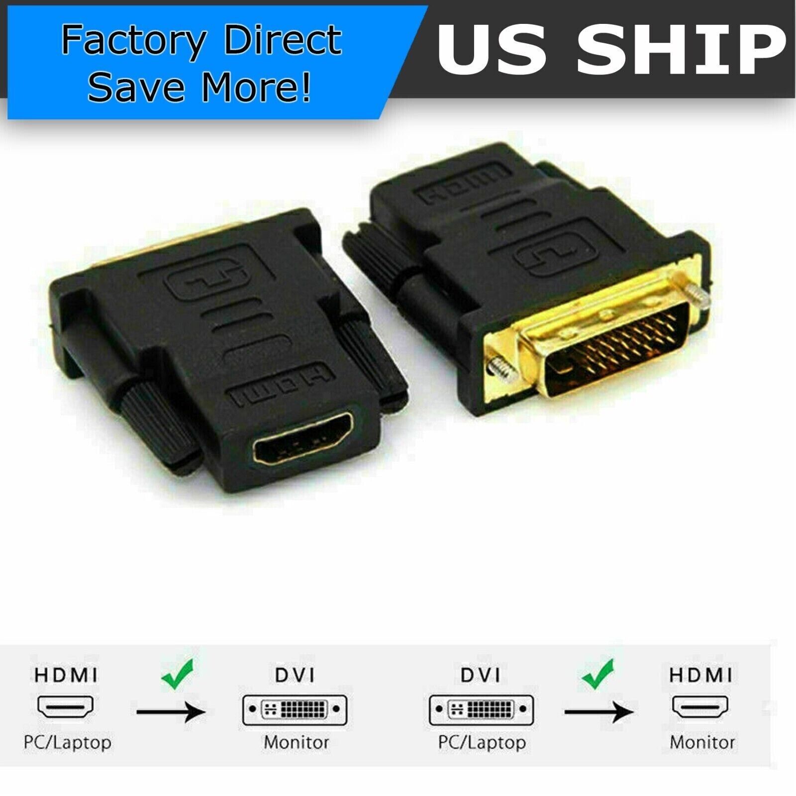 DVI-D Male 24+1 pin to HDMI Female 19-pin HD HDTV PC Monitor Display Adapter #13