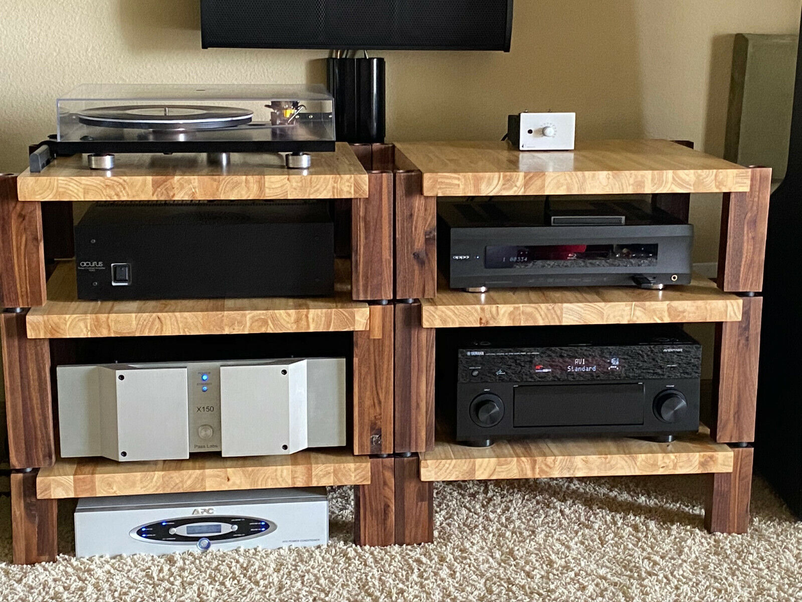 Custom Stackable Shelves Audio Rack Stereo, TV, Amp Stands
