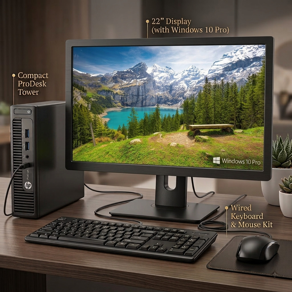 HP OR DELL Desktop PC 8GB 250GB HDD 22