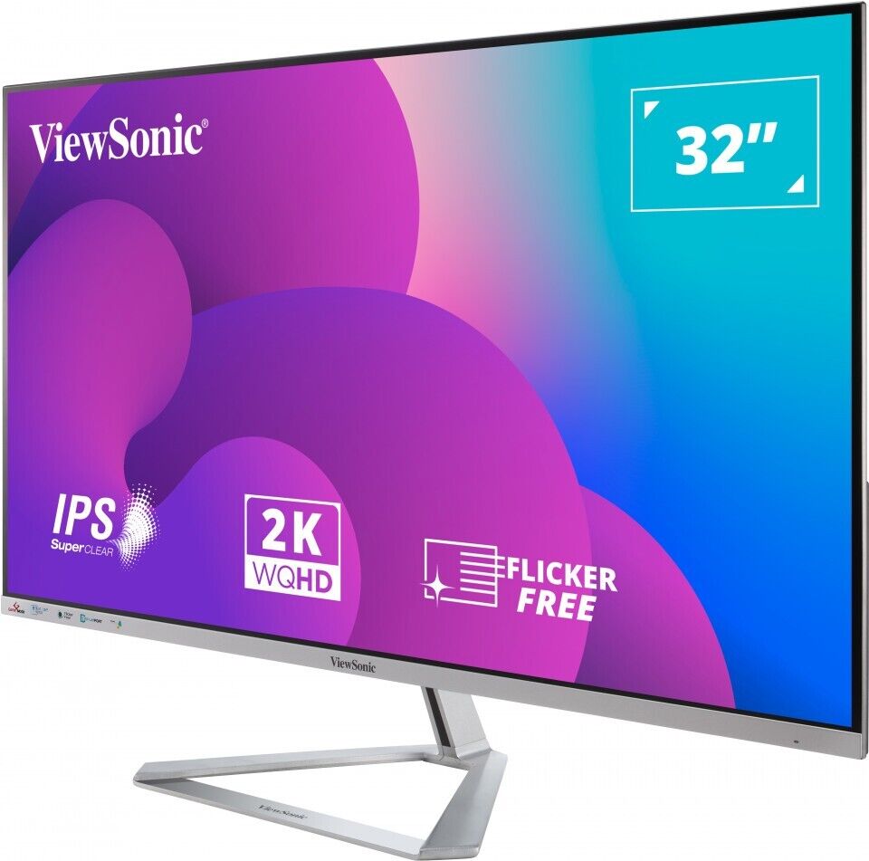 ViewSonic VX3276-2K-MHD 32 Inch Frameless Widescreen IPS 1440p Monitor with HDMI
