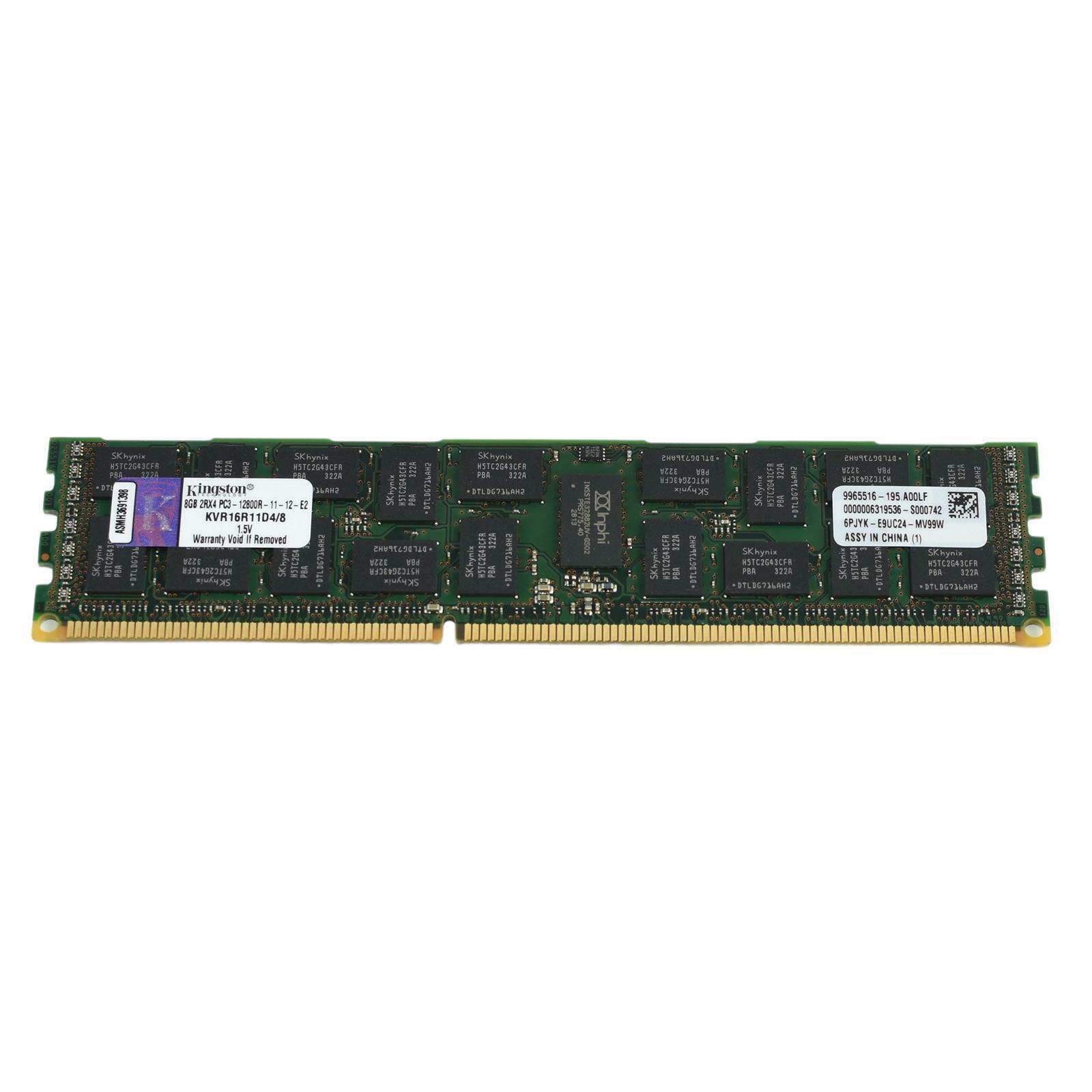 KINGSTON KVR16R11D4/8 8GB 2Rx4 DDR3-1600 PC3-12800R Registered ECC Memory Module