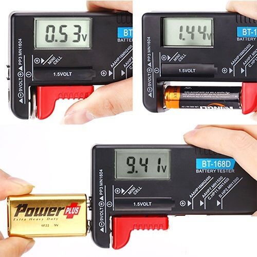 Universal Battery Voltage Tester Digital Display Checker AAA/AA/C/D/9V Mini Cell
