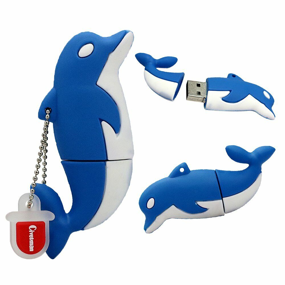 50 Pcs Animal USB 4GB Flash Drive Set: Dolphin/ Sea Turtle/ Clownfish/ Penguin