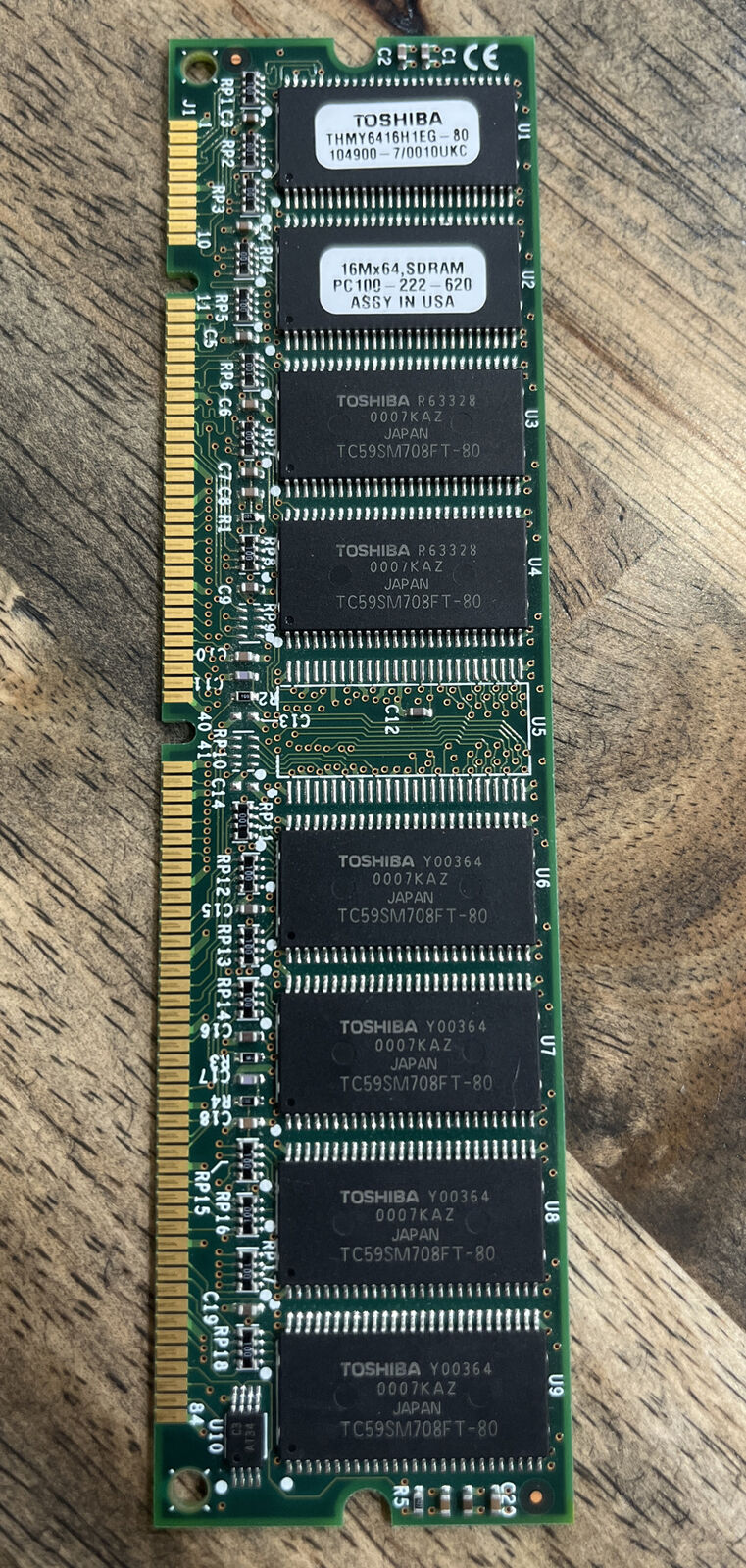 TOSHIBA THMY6416H1EG-80 128mb 100mhz 16Mx64 168-Pin Pc100 Sdram Dimm Memory