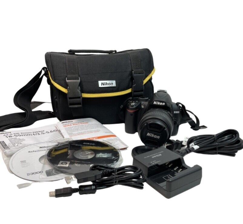 Nikon D3000 10.2MP Digital SLR Camera with AF-S DX G VR 18-55mm Lens
