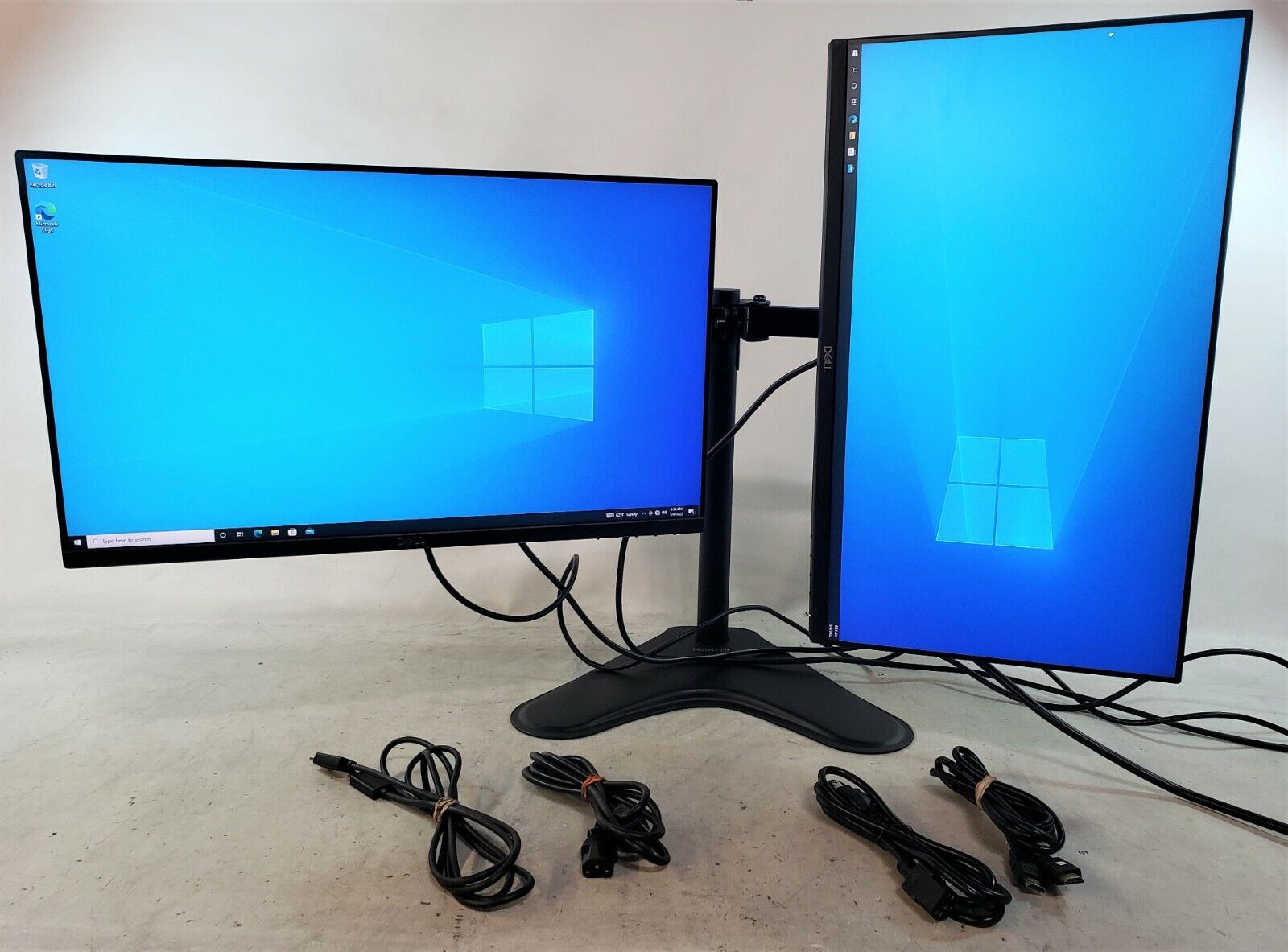 LOT 2 x Dell P2319H 23inch FHD Monitors IPS W/Dual Stand + Free HDMI