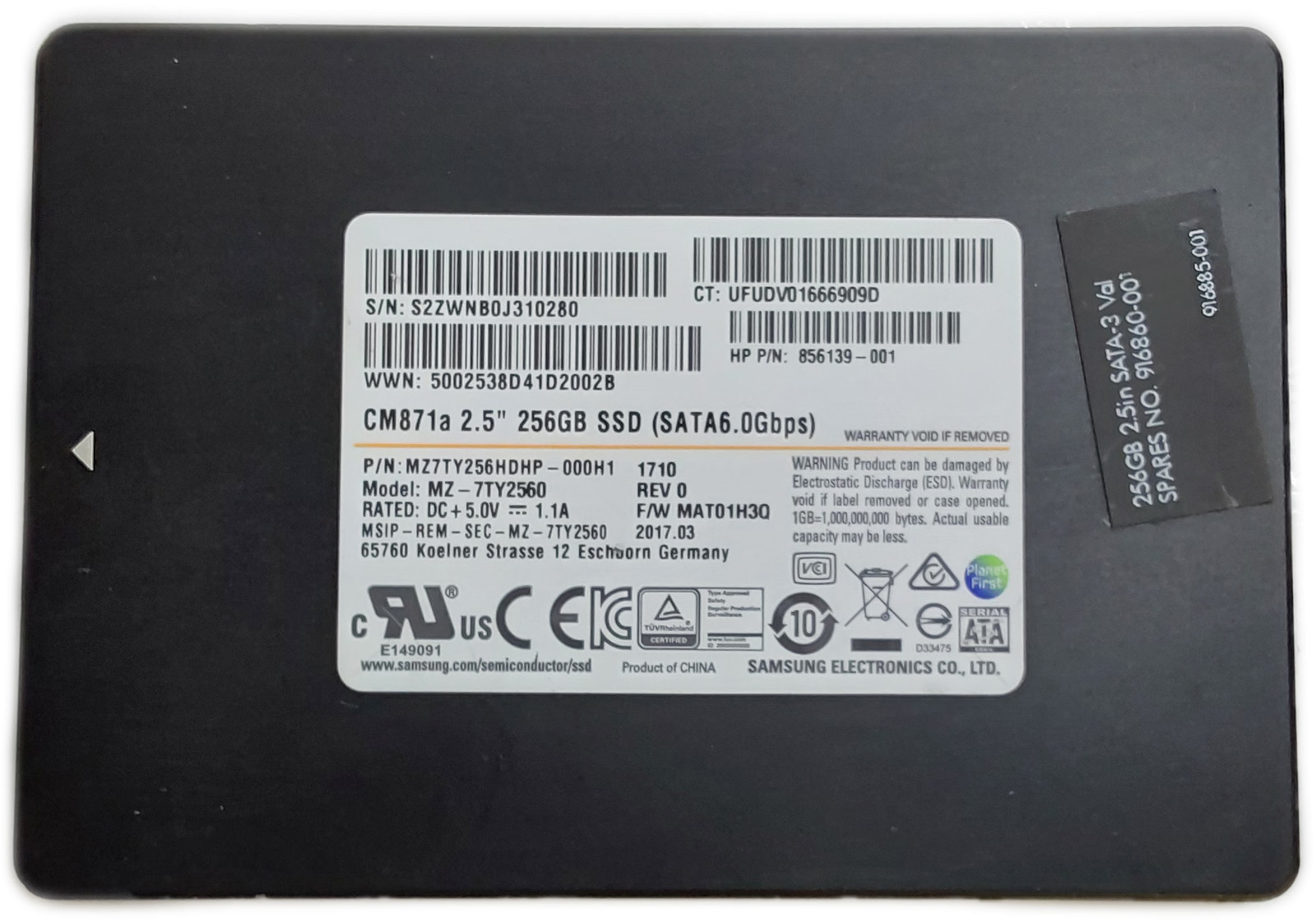 Samsung MZ7TY256HDHP 256GB 2.5