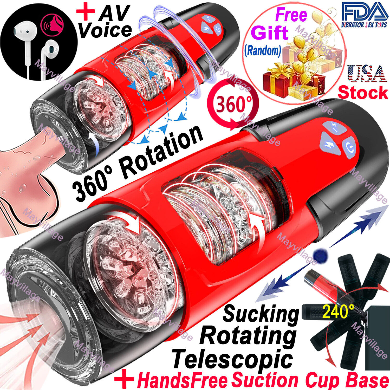 Male Masturbaters Automatic HandsFree Telescopic Cup Sucking Stroker Men Sex Toy