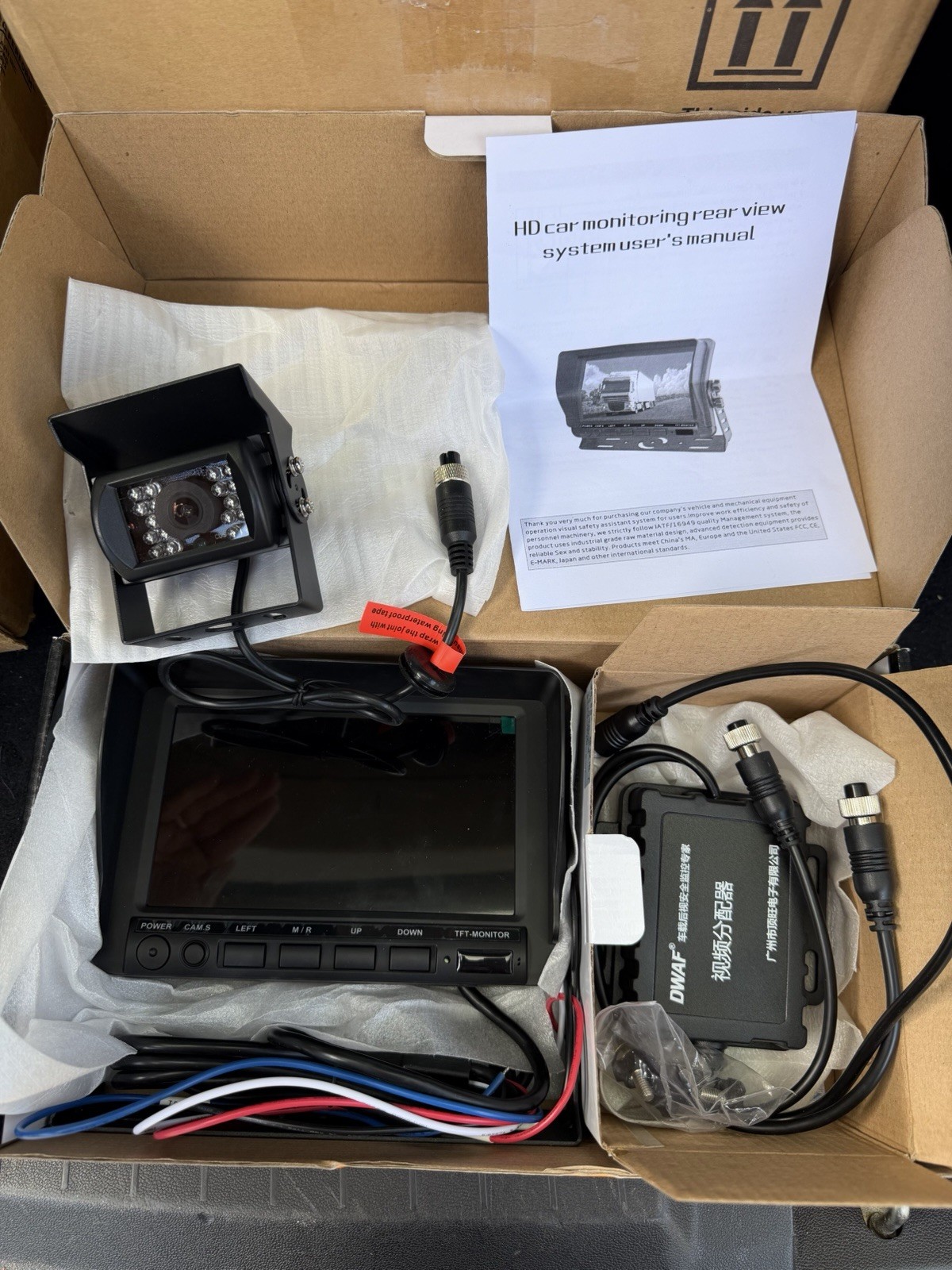 Rear View Camera & Monitor, TFT LED Color, MHD-772S, New In Box Rear View Camera & Monitor, TFT LED Color, MHD-772S, New In Box