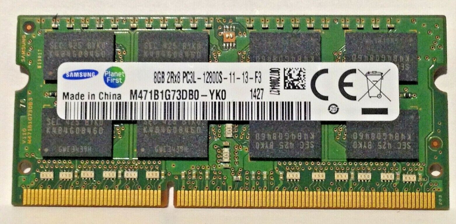 Samsung 8GB 2Rx8 PC3L-12800S-11-13-F3 DDR3 1600MHz SDRAM M471B1G73DB0-YK0