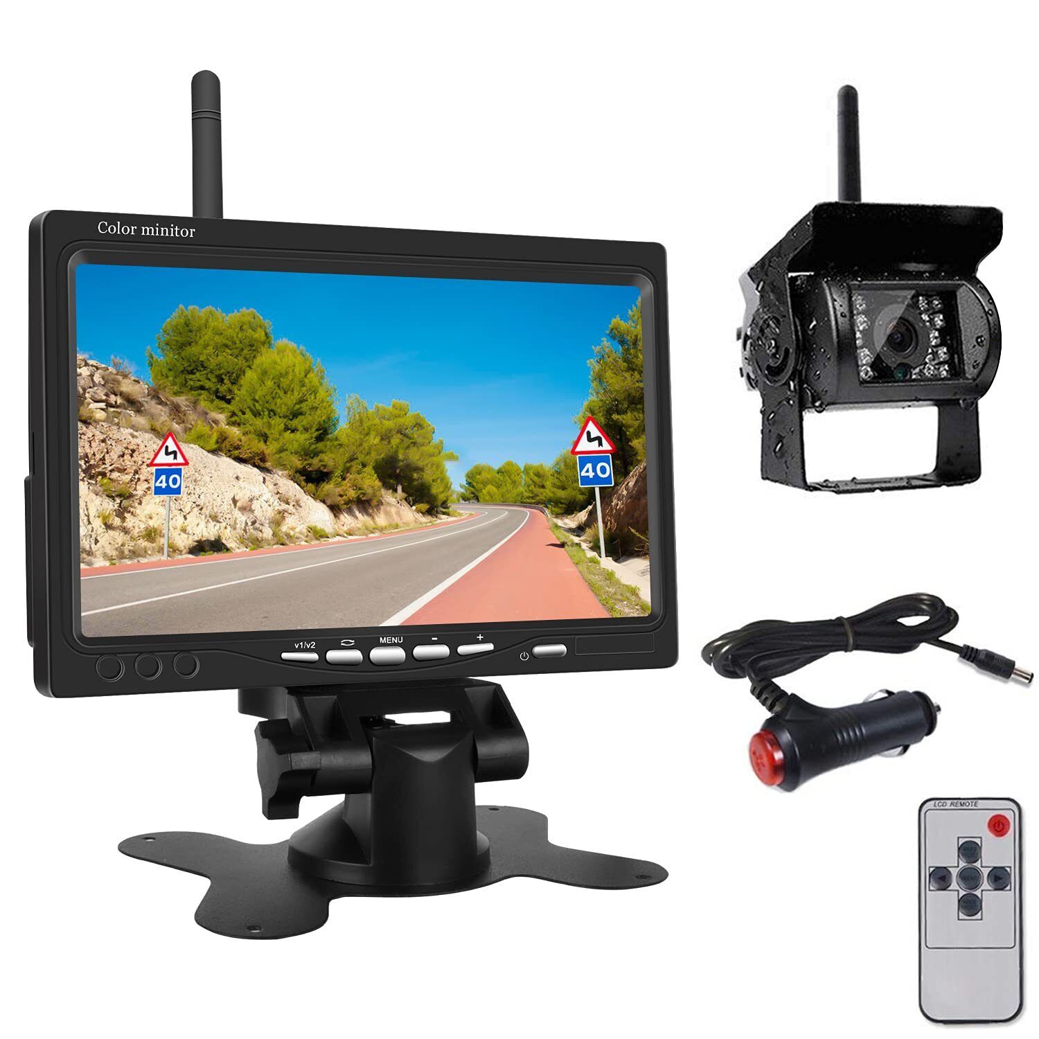 Wireless Car Backup Camera and Monitor Kit, Waterproof Night Vision Wireless ...