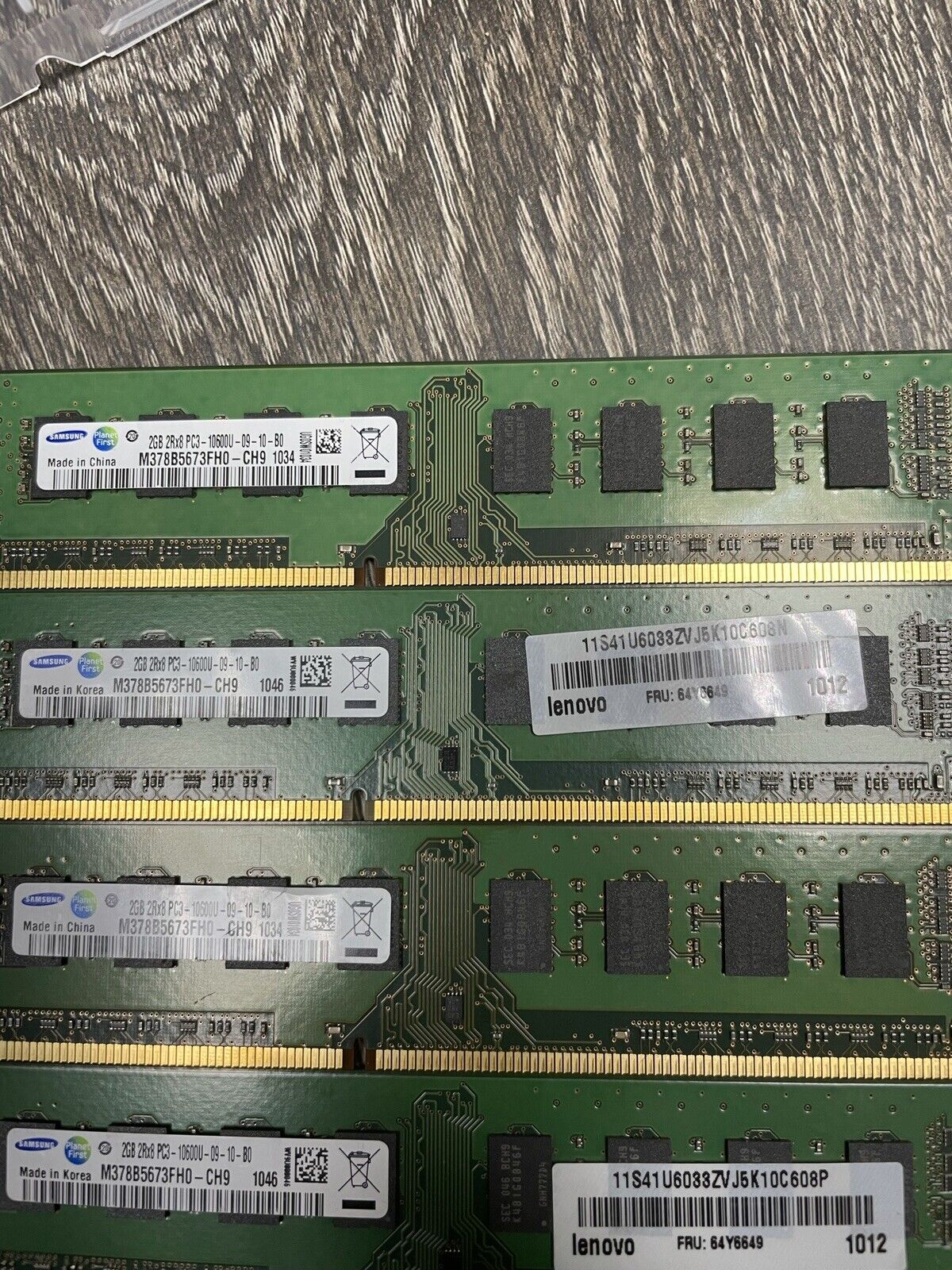Lot of (20) 2GB Desktop Memory DDR3 12800U, 10600U, 8500U 20x2GB NON-ECC Tested