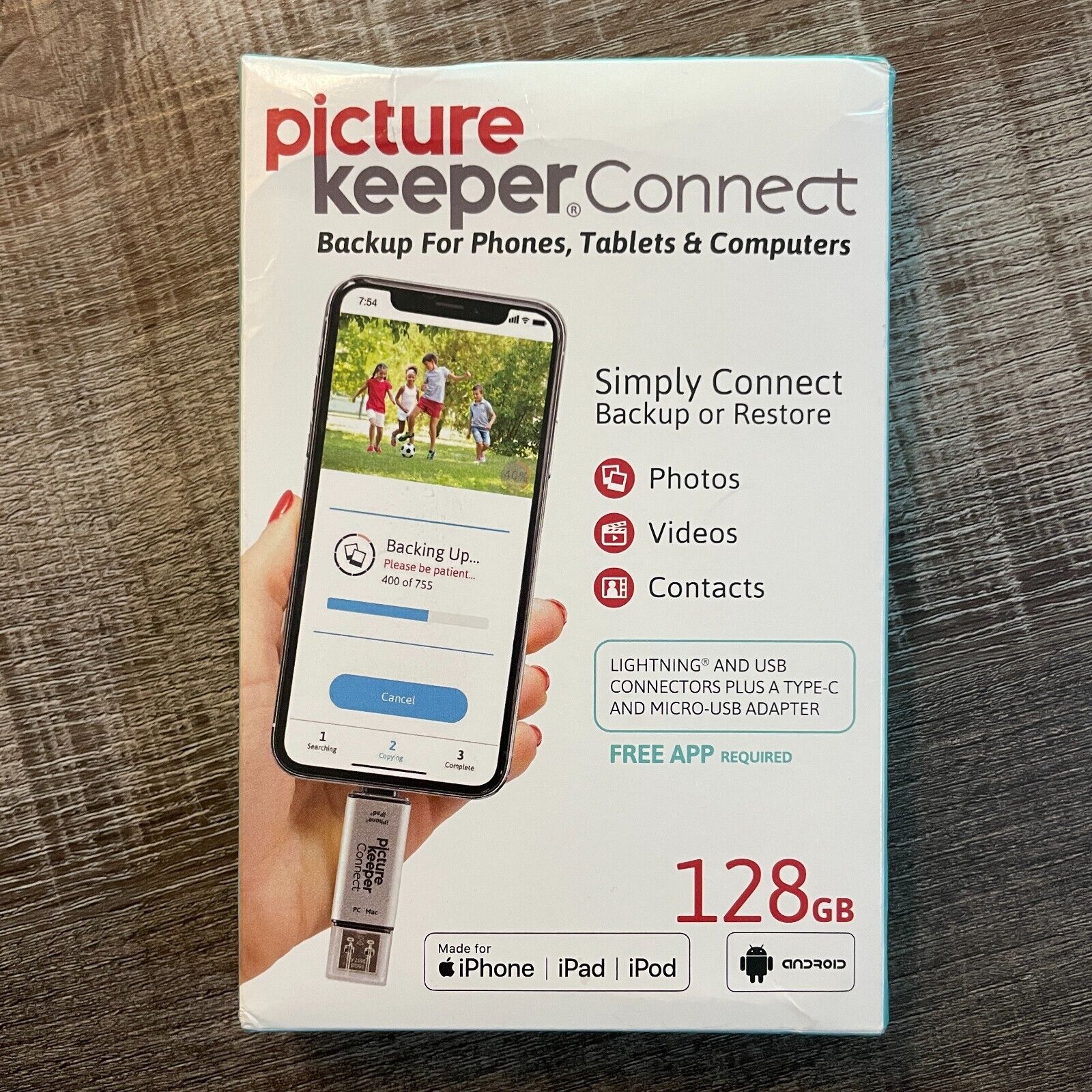 (New) Picture Keeper Connect 128GB Portable USB Backup Storage iPhone & Android