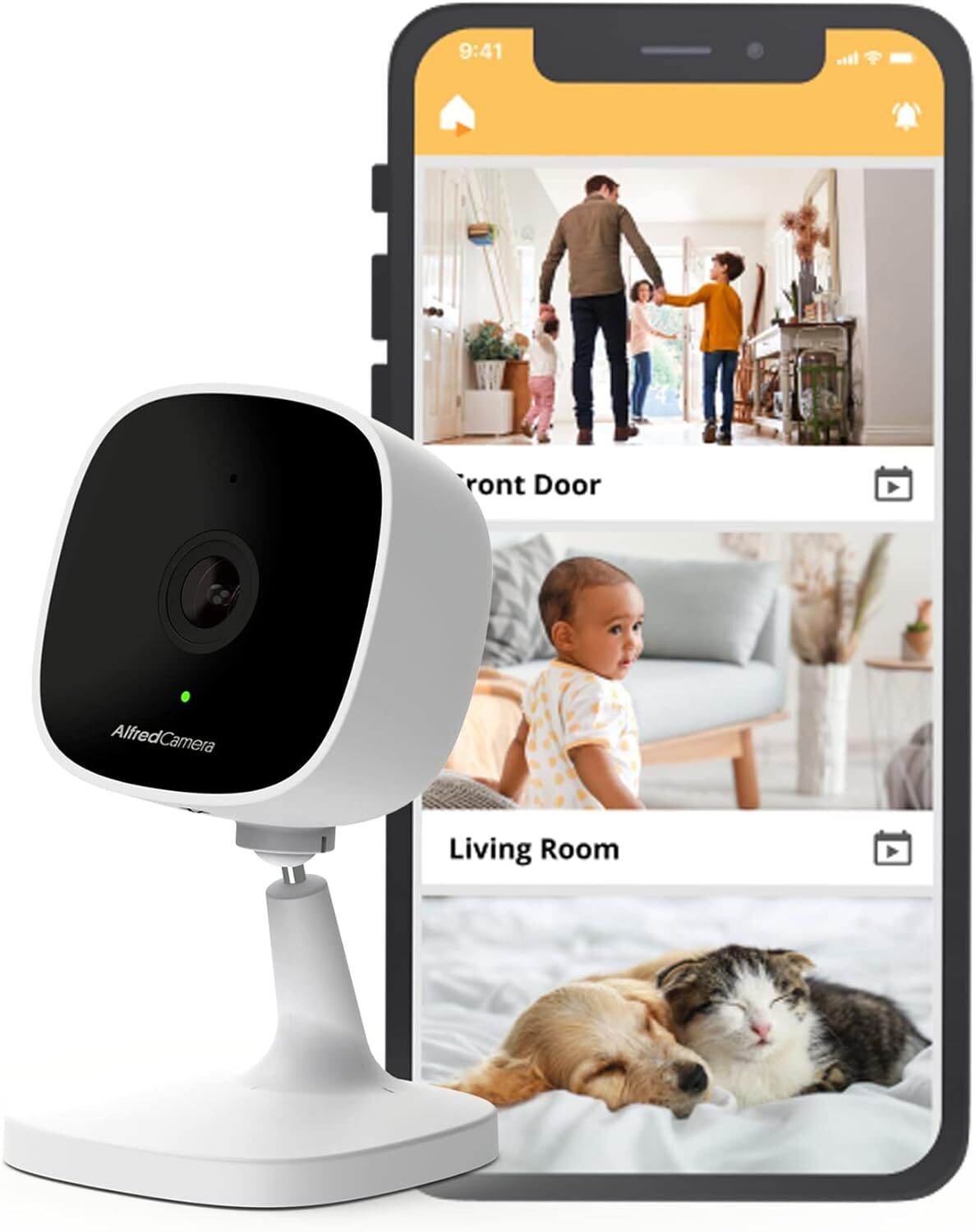 Indoor Security Camera - Alfredcam, Plug-In Baby Monitor/Pet Cam- F