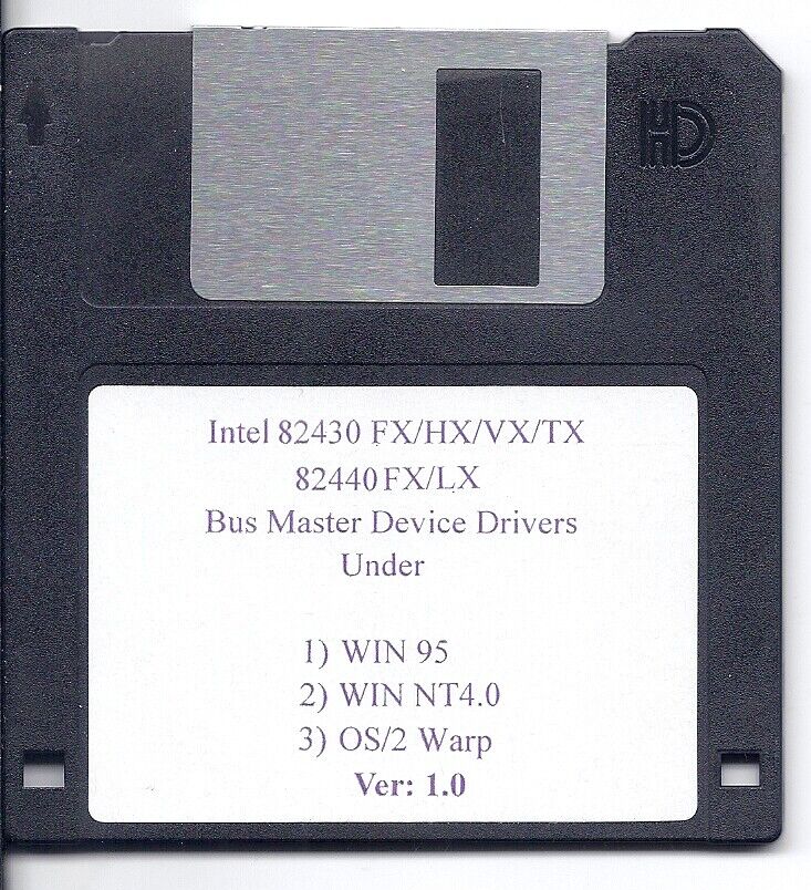 vintage 1.44 floppy disc Intel 82430 FX HX VX TX 82440 LX Bus Master Driver OS/2