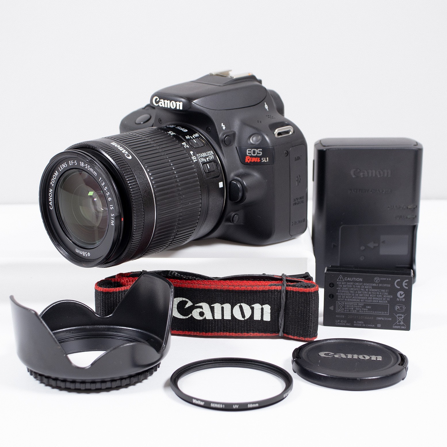 Canon SL1 Digital SLR Camera w/18-55mm STM Lens *Low Shutter 4381**CLEAN & WORKS